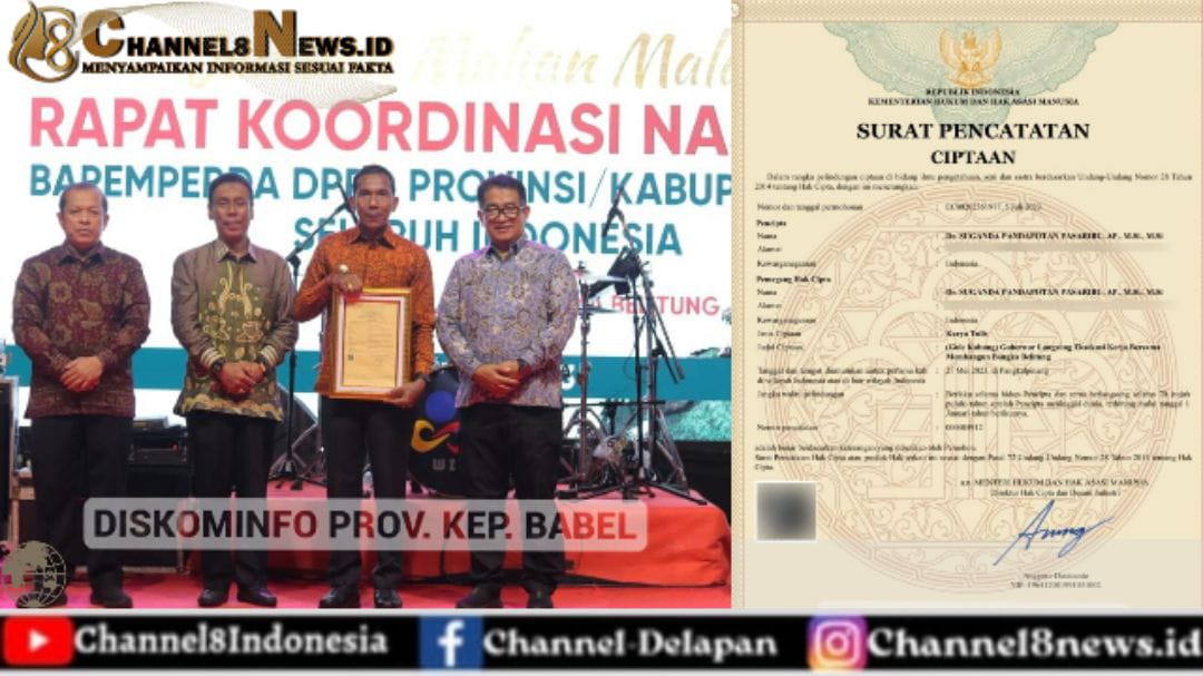 Terima Sertifikat Hak Cipta ‘Gule Kabung’, Pj Gubernur Suganda: Ini Murni dari Saya Untuk Masyarakat Kepulauan Babel