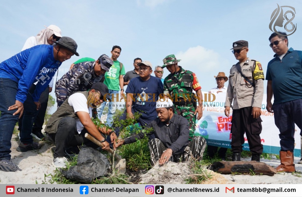 PT Timah dan Pokdarwis Rambak Tanam Pohon Peneduh di Kawasan Wisata Batu Tunggal