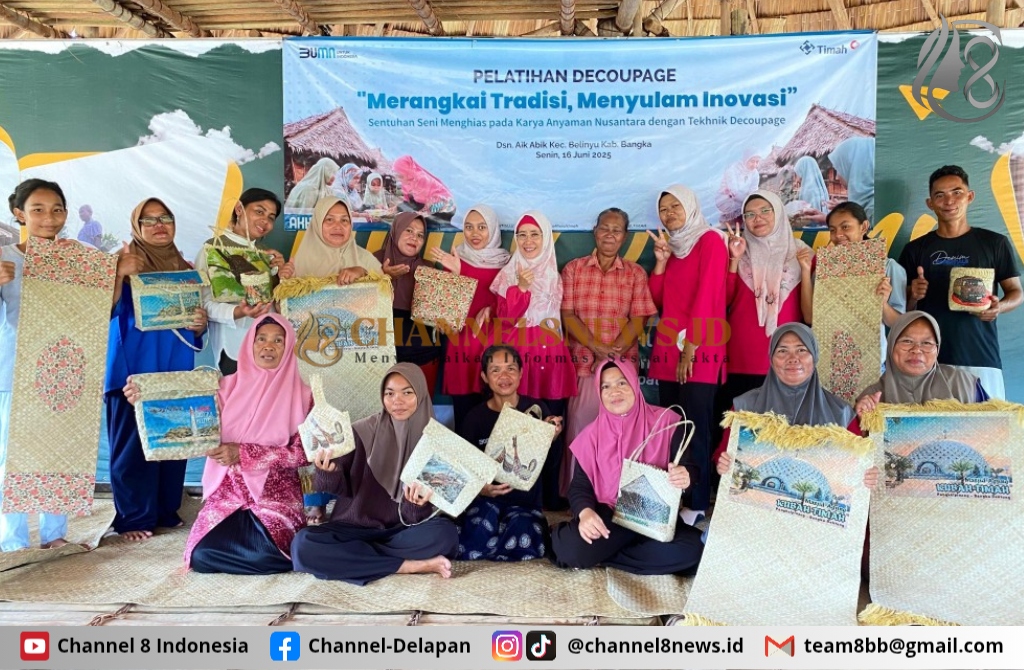 Dorong Pengembangan Kerajinan Lokal dan Ekonomi Kreatif PT Timah Gelar Pelatihan Decoupage untuk Masyarakat Adat Mapur