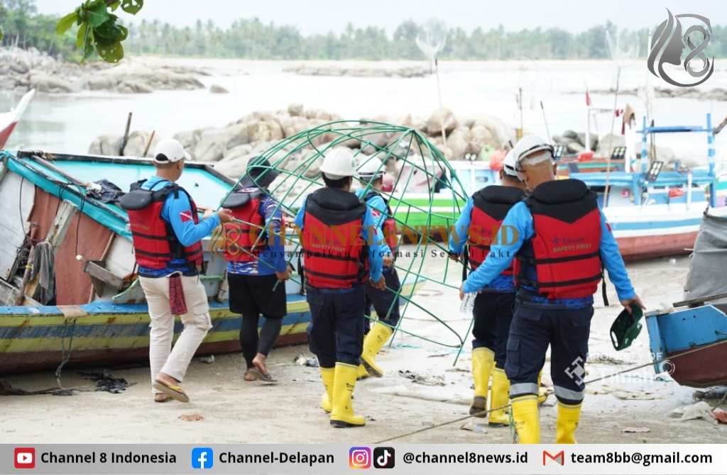 Jaga Ekosistem Laut PT Timah Tenggelamkan Artificial Reef di Perairan Tanjung Kubu Bangka Selatan