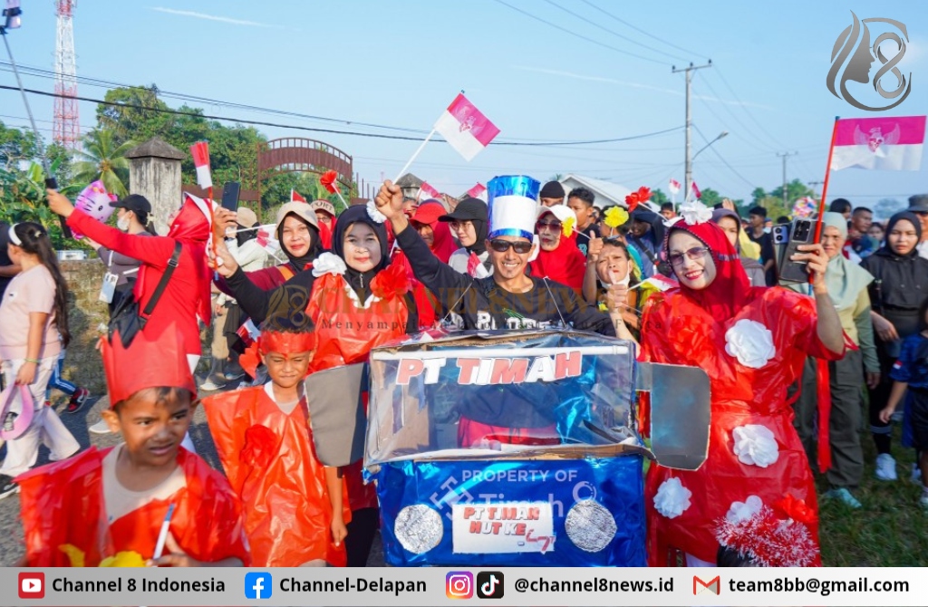 Pekan Jalan Sehat HUT ke-49 PT Timah Warga Belinyu Tunjukkan Kreativitas Lewat Kostum Unik