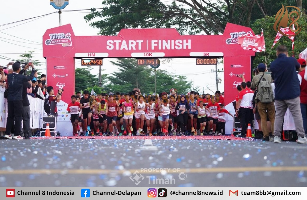 Semangat Sportivitas Ribuan Pelari TINS Half Marathon 2025 Penuhi Jalan Kota Pangkalpinang