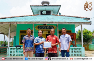 PT Timah Tbk Beri Bantuan Pembangunan Masjid Al-Barokah di Desa Pemali