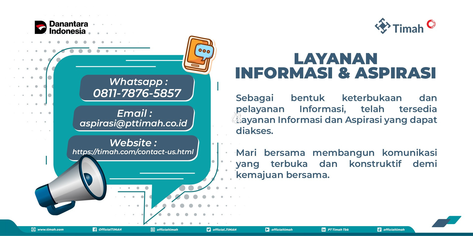 PT Timah Tbk Hadirkan Layanan Informasi dan Aspirasi untuk Masyarakat