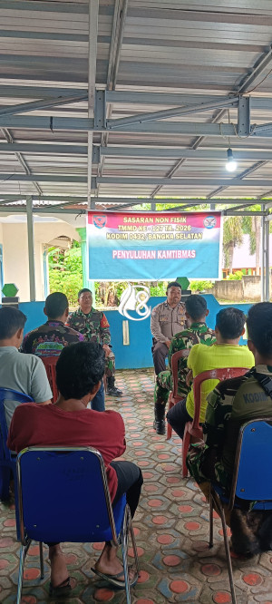 Satgas TMMD Ke-127 Kodim 0432/Bangka Selatan Beri Penyuluhan Kamtibmas di Desa Penutuk