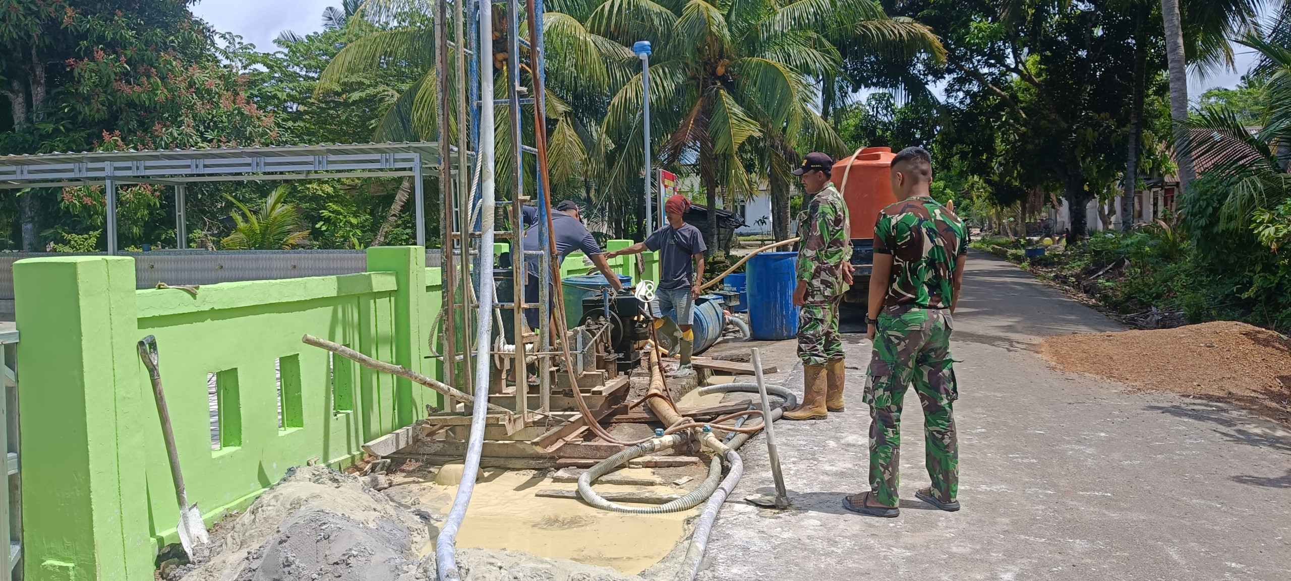 Satgas TMMD Ke-127 Kodim 0432/Bangka Selatan Bangun Sumur Bor di Desa Penutuk