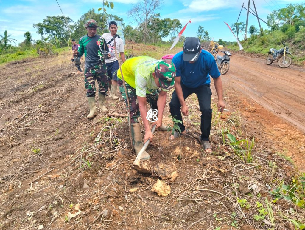 Satgas TMMD Ke-127 Tanam 300 Pohon di Pulau Lepar, Dorong Kepedulian Lingkungan Warga