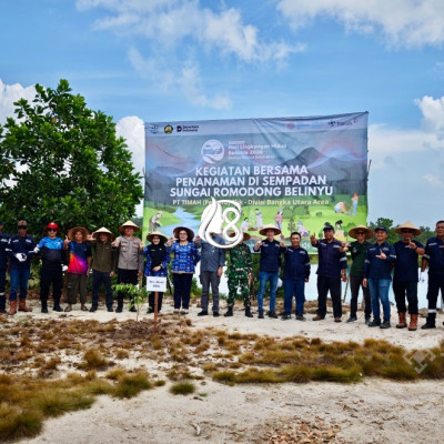 Dukung Rehabilitasi Lingkungan di Belinyu PT Timah Tanam 500 Pohon di Sempadan Sungai Romodong