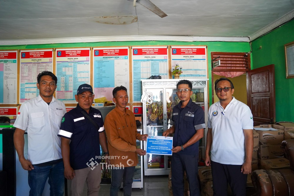 Dukung Penguatan Keamanan Lingkungan PT Timah Bangun Pos Kamling di Desa Kulur