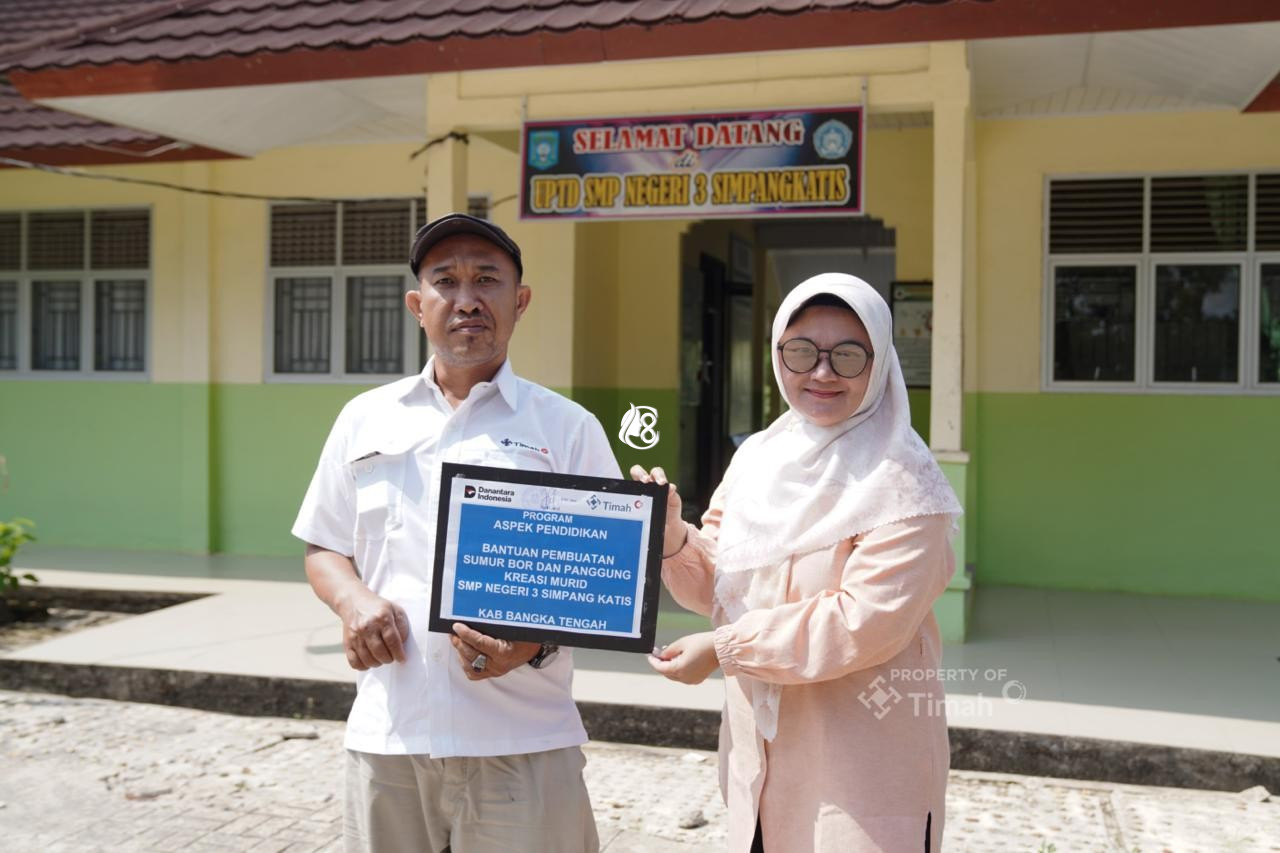Atasi Krisis Air Bersih PT Timah Bangun Sumur Bor untuk SMPN 3 Simpang Katis