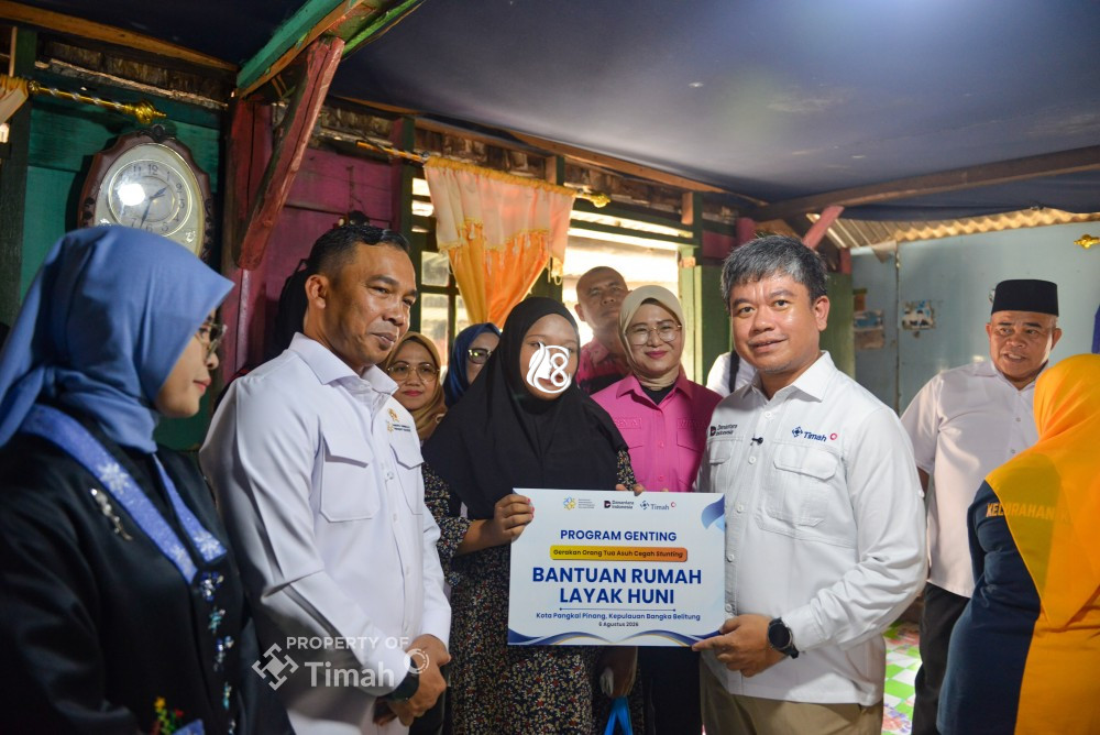 PT Timah Dukung Program GENTING, Bantu Tiga Keluarga Dapat Rumah Layak Huni