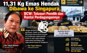 11,31 Kg Emas Hendak Dibawa ke Singapura, BCW: Telusuri Siapa Pemilik Emasnya