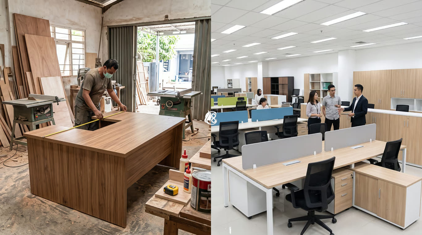 Furniture Kantor Custom atau Beli Jadi, Mana yang Masuk Akal?
